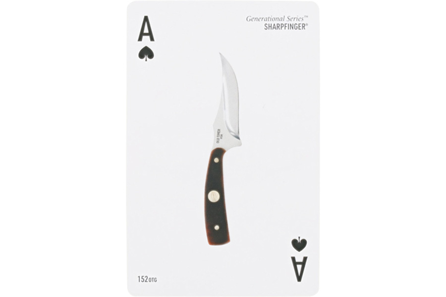 BTI LLC Old Timer Sharpfinger Fixed Blade Knife and Deck of Cards Combo